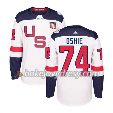 Pánské Hokejový Dres USA T.J. Oshie 74 Světový pohár v ledním hokeji 2016 Bílá Premier